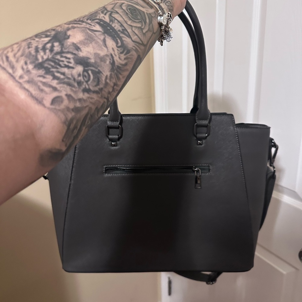 Grey Moda Studded Satchel - Picture 3 of 5